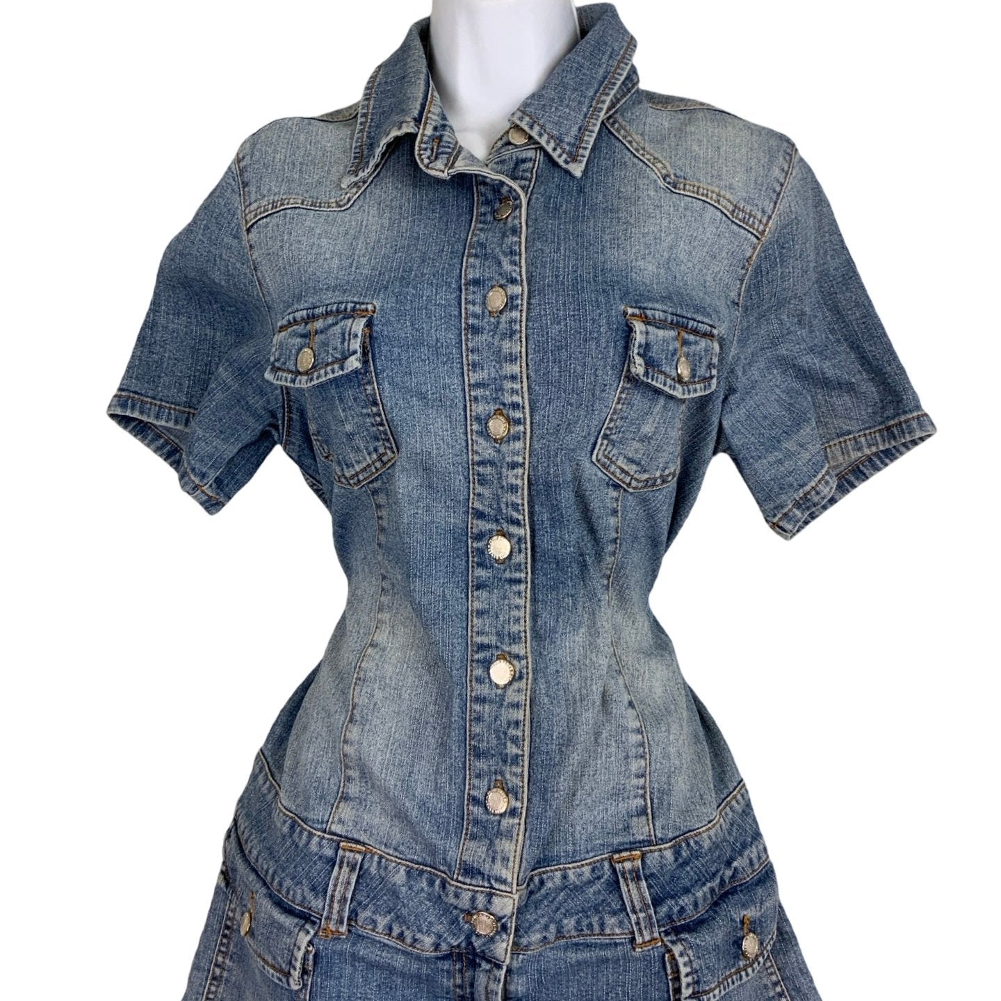 Vintage 'John Baner Jeanswear' Denim Mini Dress S 12 14