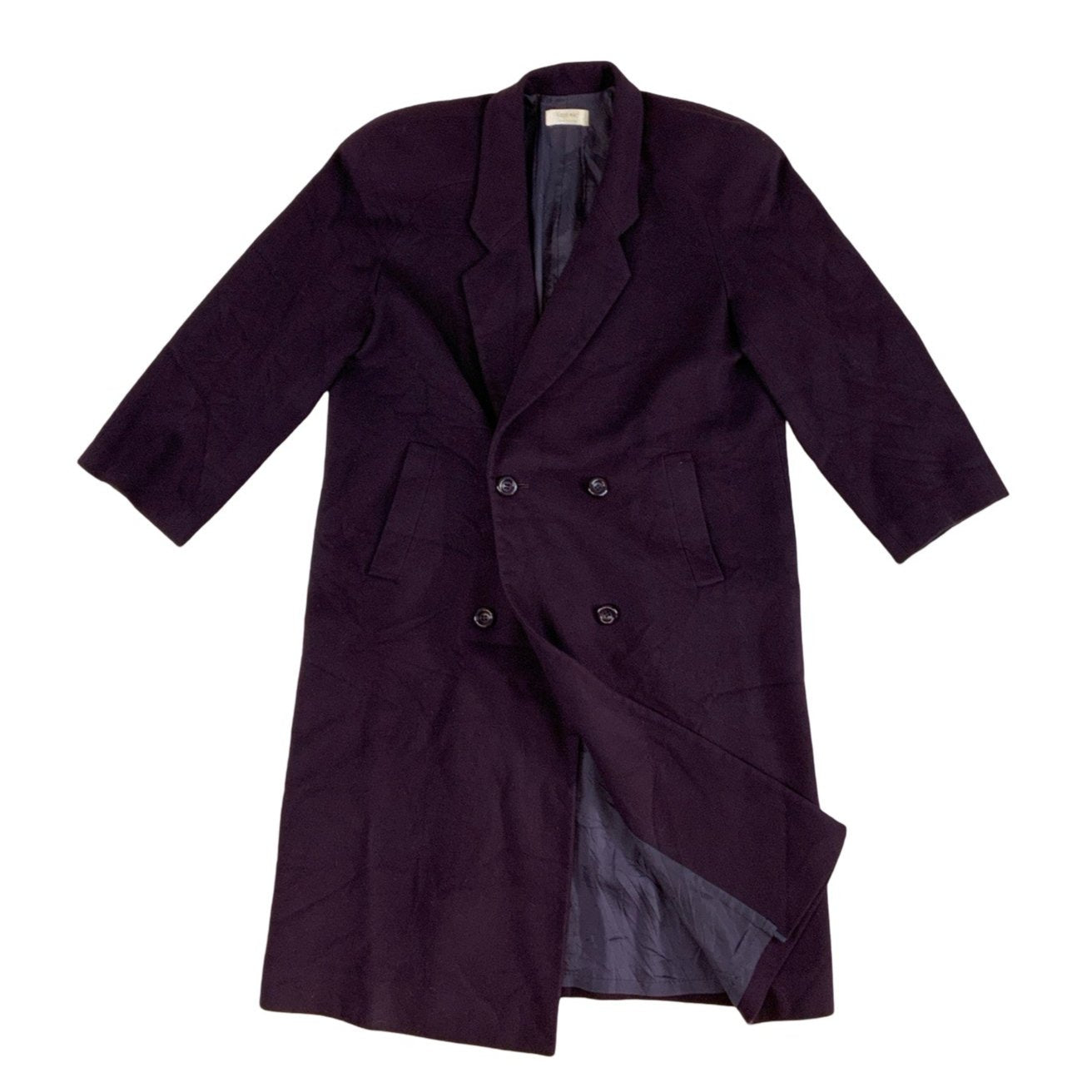 Vintage Dark Purple Wool Winter Coat 14 16 18