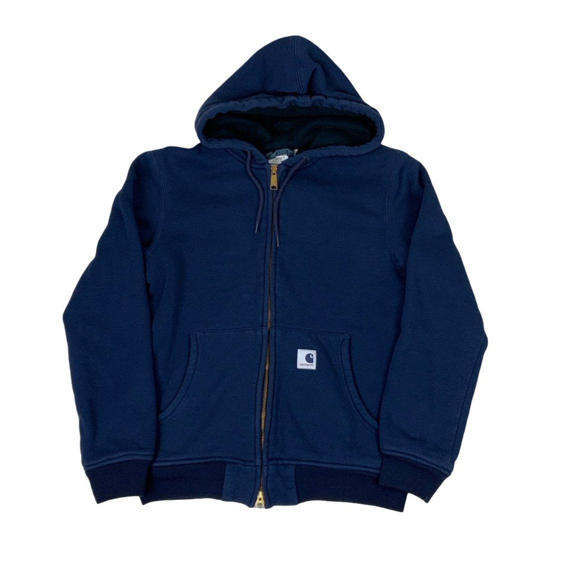 Vintage 90s 'Carhartt' Navy Blue Zip-Up Hoodie XS S