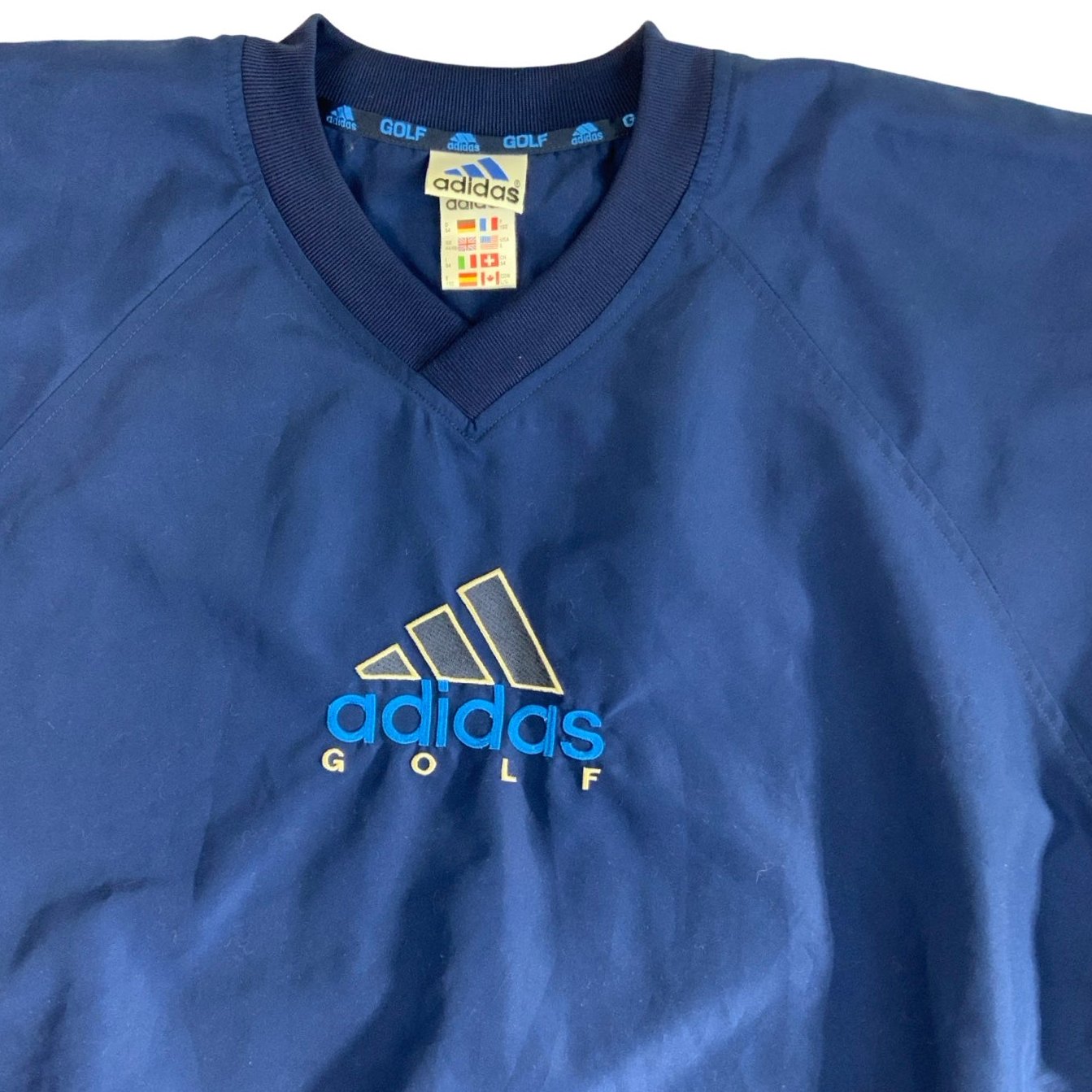 Vintage 90s Blue Adidas Golf V-Neck Track Top L XL XXL