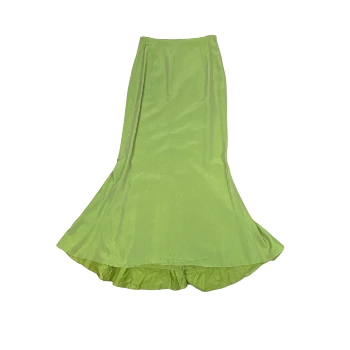 Vintage 90s 'Swing' Green Fishtail Maxi Skirt S 8