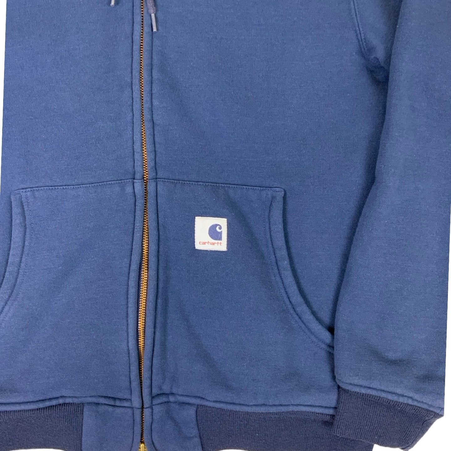 Vintage 90s 'Carhartt' Navy Blue Zip-Up Hoodie XS S