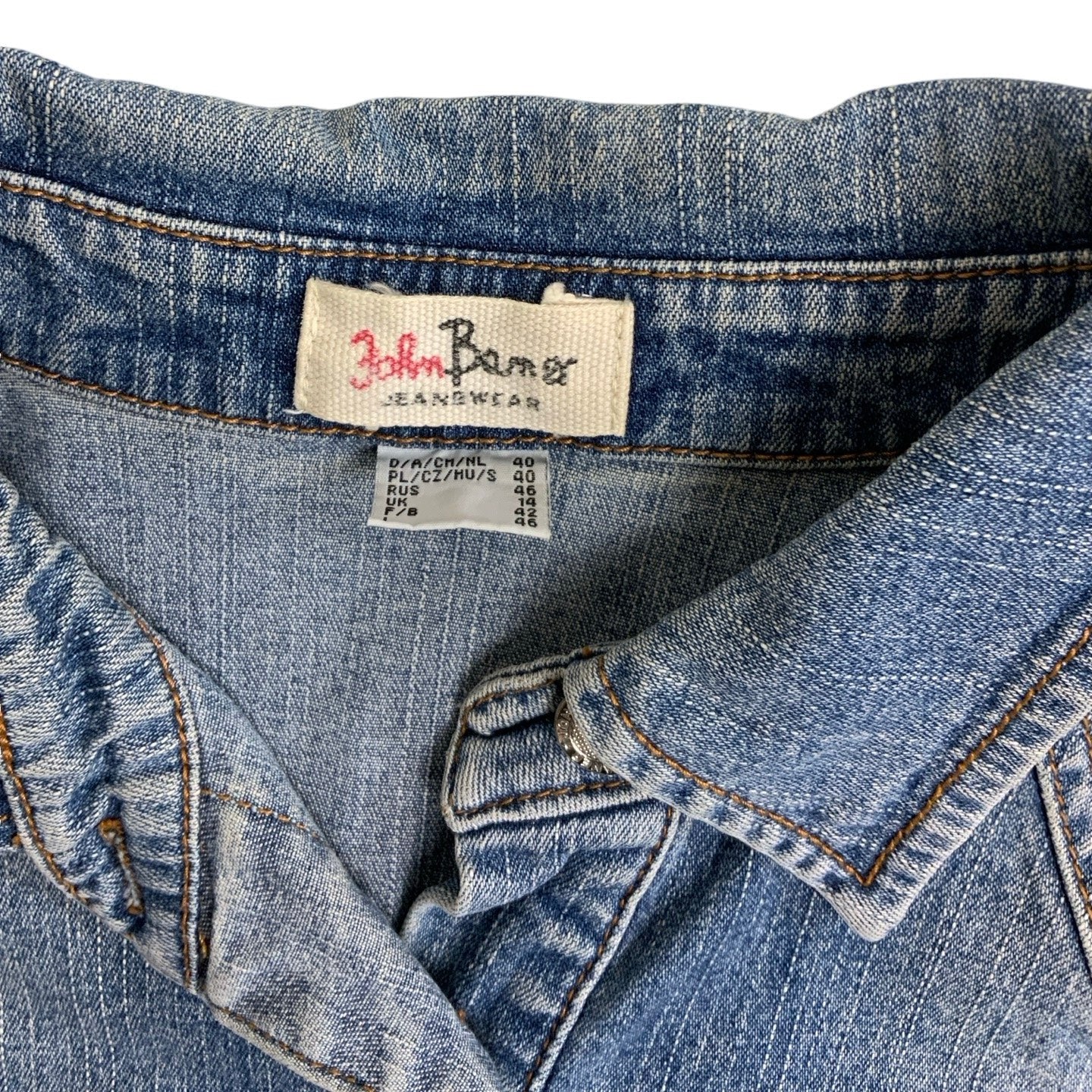 Vintage 'John Baner Jeanswear' Denim Mini Dress S 12 14