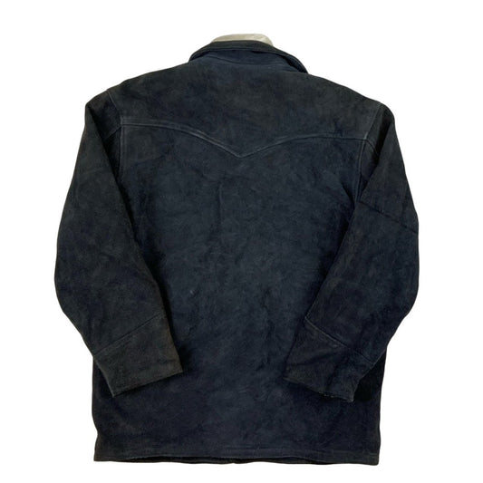 Vintage Blue Geometric Patch Work Shearling Jacket M L XL