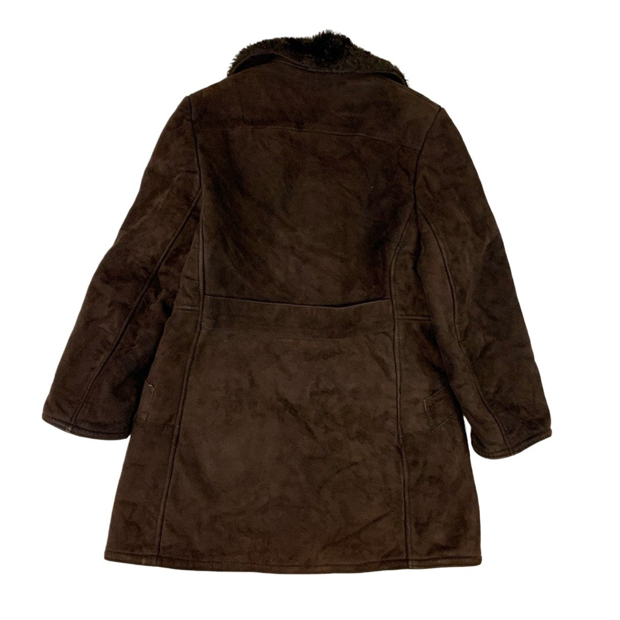 Vintage Dark Brown Shearling Coat M 12 14