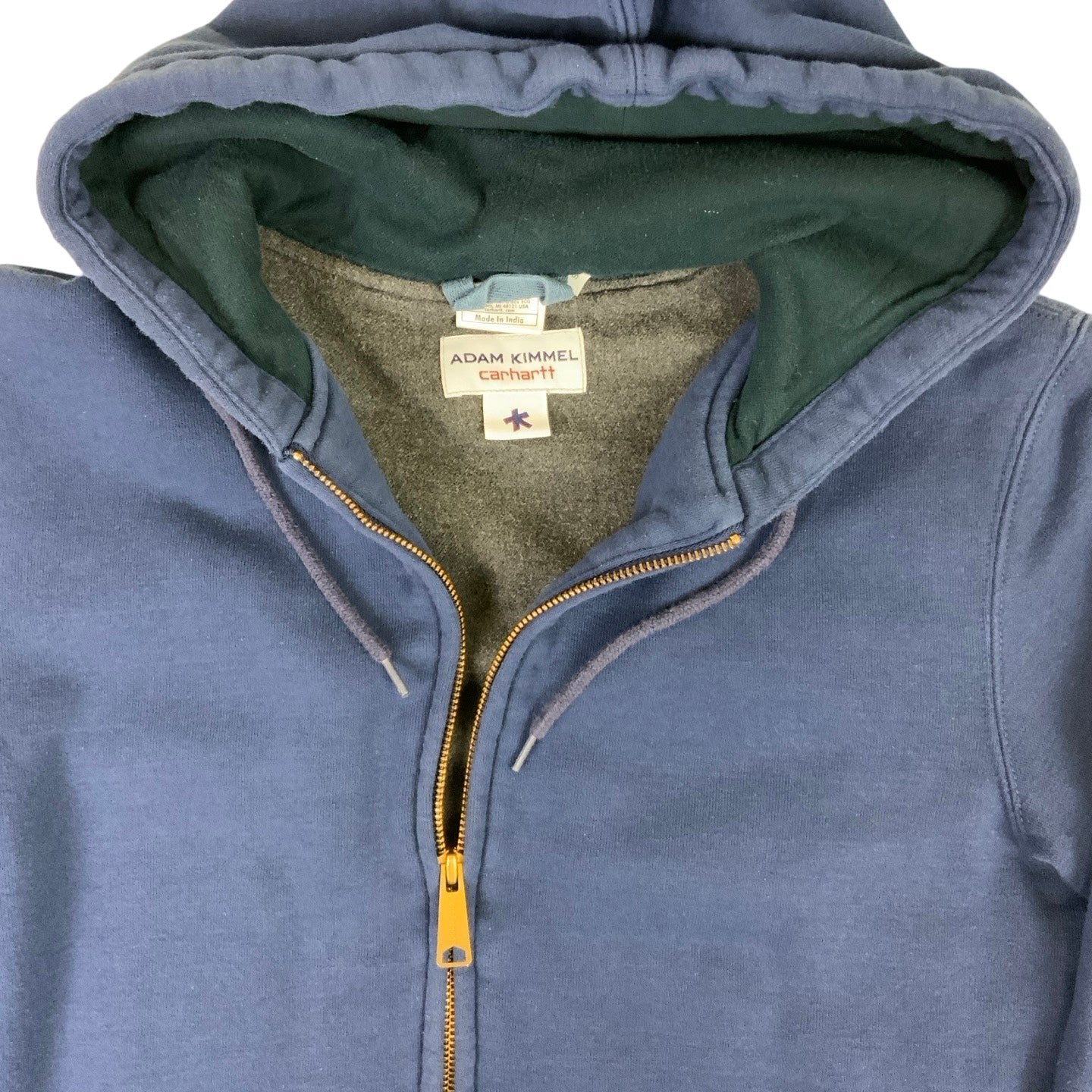 Vintage 90s 'Carhartt' Navy Blue Zip-Up Hoodie XS S