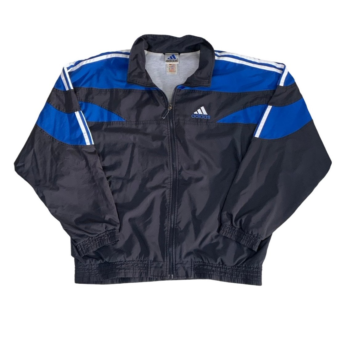 Vintage 90s Adidas Blue Black Track Jacket L XL