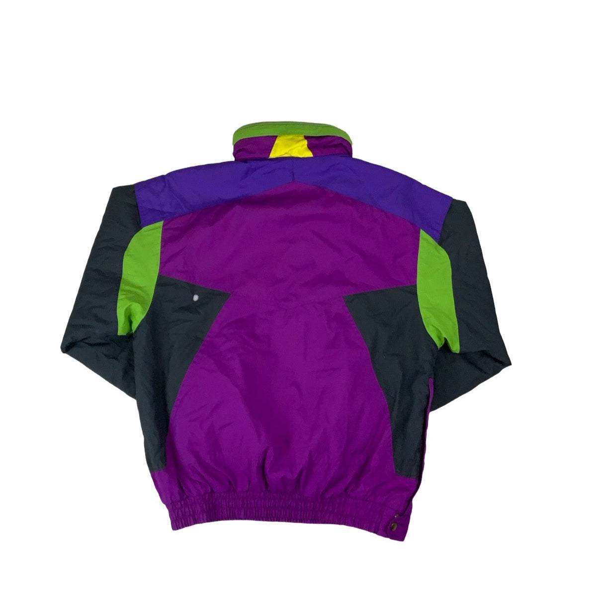 80s 90s Purple Green Pink Yellow 'Rodeo' Pull-Over Ski Outdoor Coat Jacket L XL