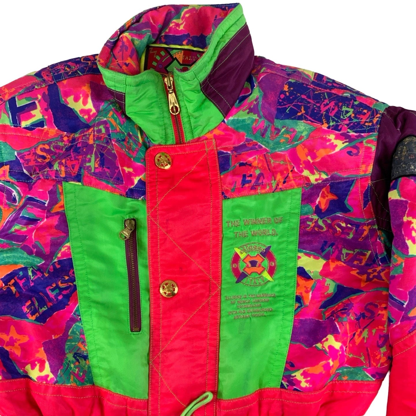 Vintage 90s Crazy Pattern Ellesse Retro Ski Jacket L XL