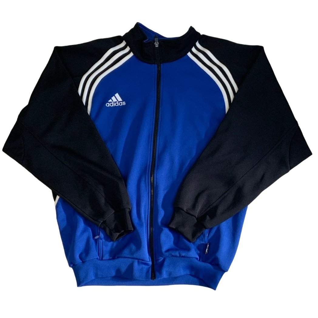 Vintage 90s Blue White Black Adidas Track Jacket L XL