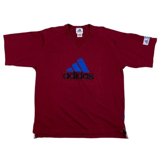 90s Adidas Burgundy Logo Short Sleeve T-Shirt M L