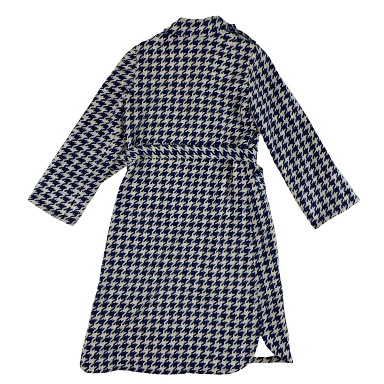 Vintage Checkered Blue Wool Coat 12 14