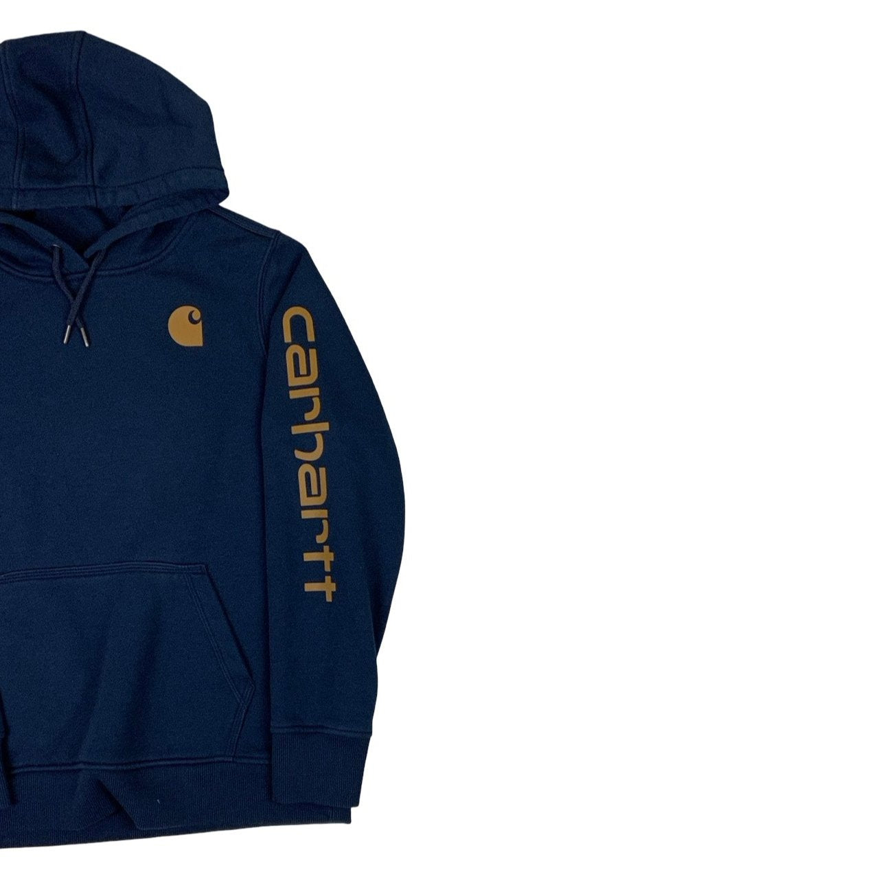 Vintage 90s 'Carhartt' Navy Blue Pull-Over Hoodie M L