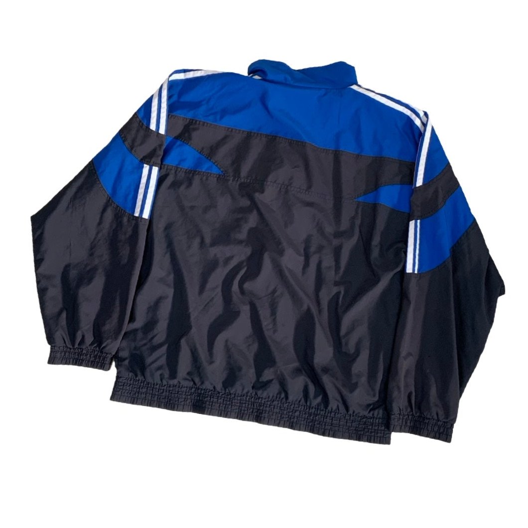 Vintage 90s Adidas Blue Black Track Jacket L XL