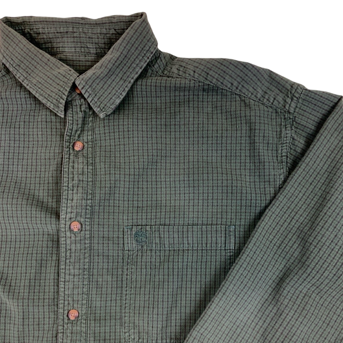 Dark Green Timberland Checkered Long Sleeved Shirt M L