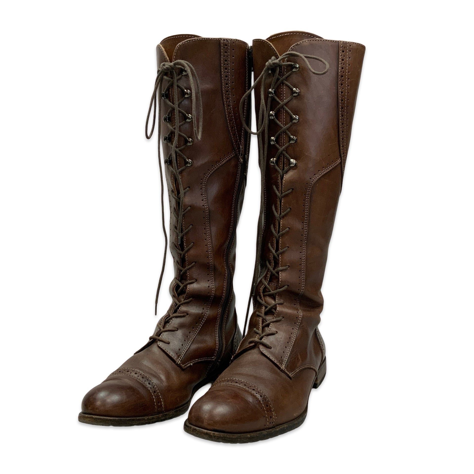 Brogue knee high boots hotsell