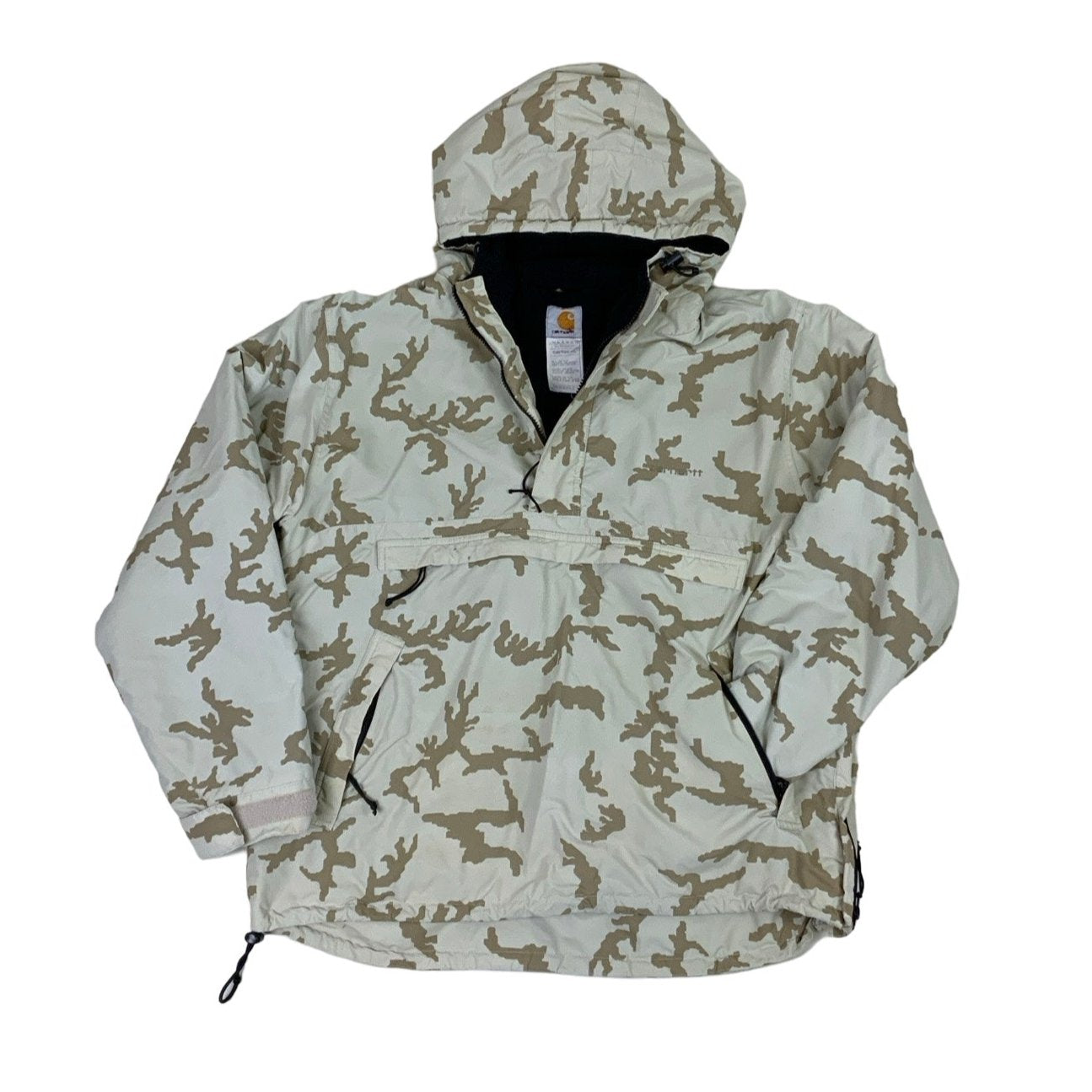 Vintage Carhartt 90s Beige Camo Windbreaker Coat L XL