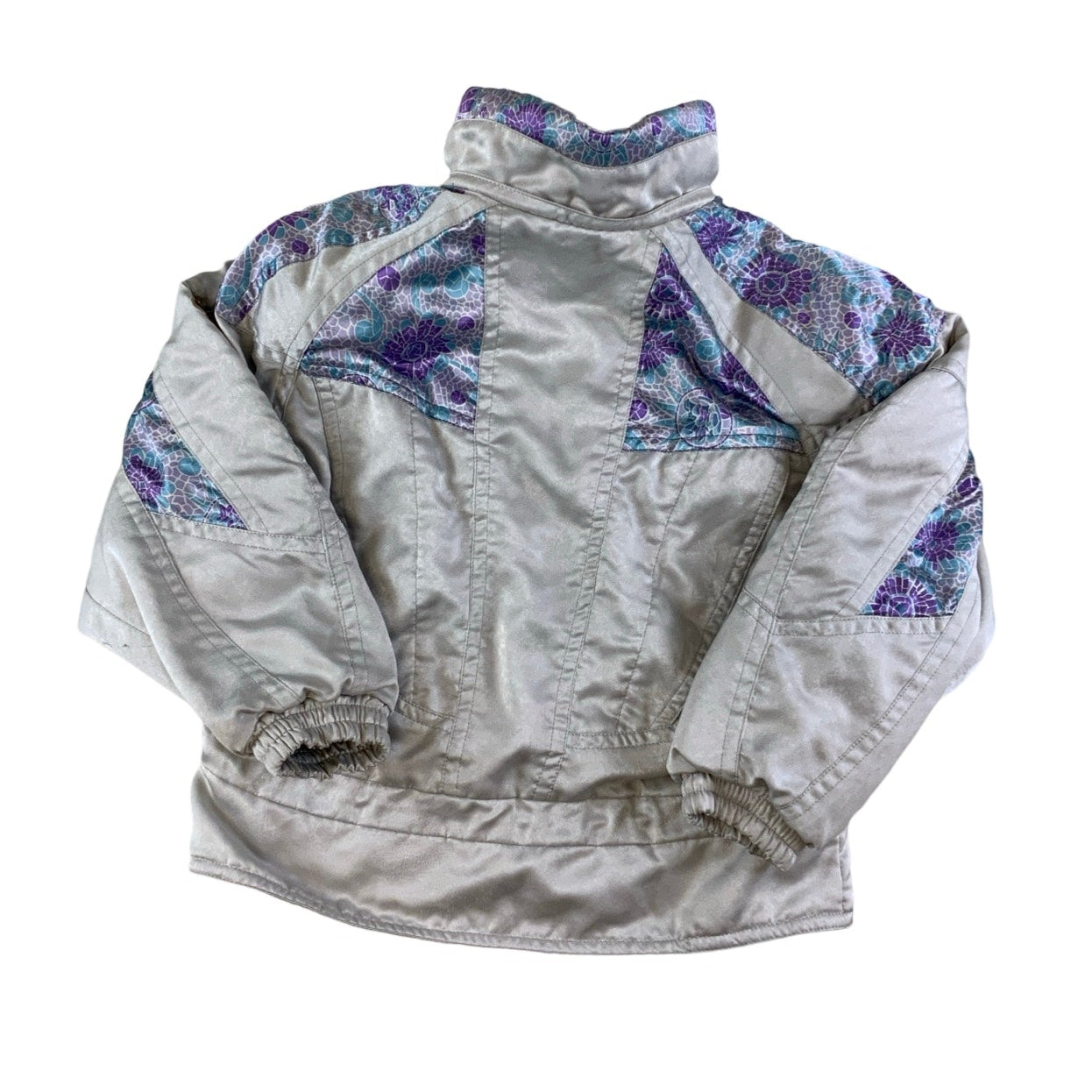 Vintage 90s Ellesse Cream Purple Blue Pattern Ski Jacket S M