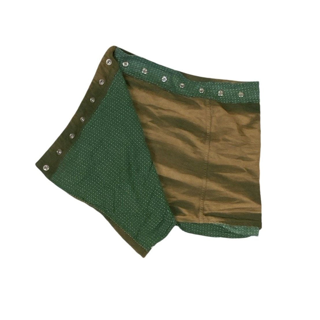 Vintage 90s y2k 'Tony' Brown Green Reversible Swap Mini Skirt 10 12 14 16 18 20