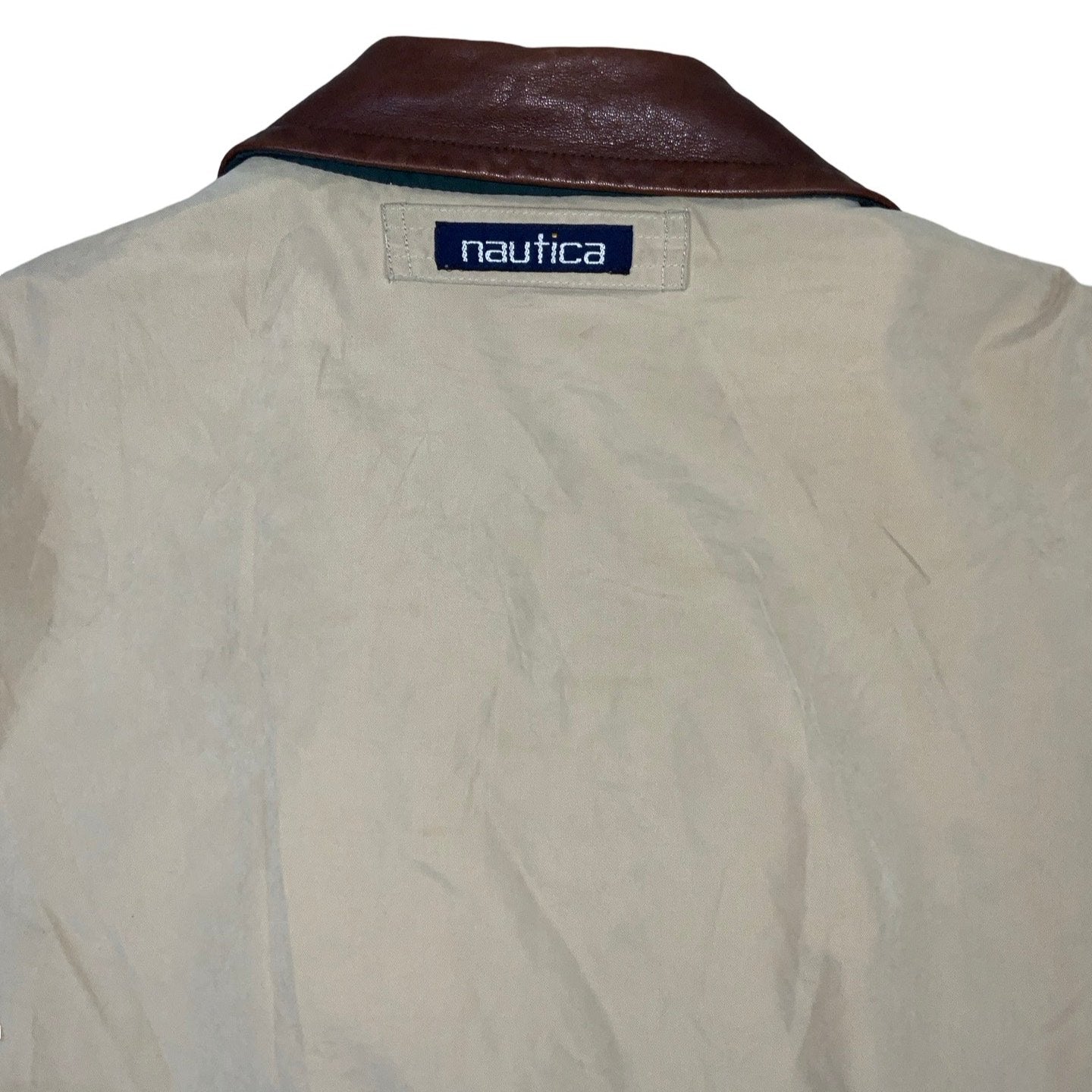 Vintage 90s 'Nautica' Beige Fleece Lined Outdoor Jacket 3XL 4XL