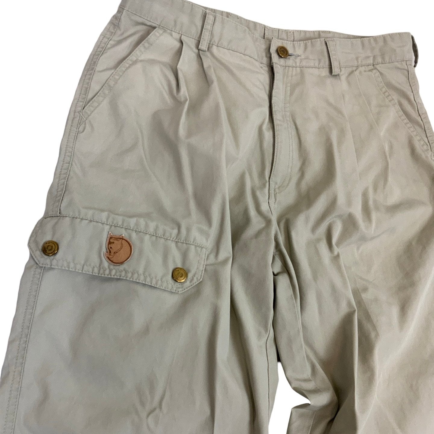 Vintage 90s Fjallraven Classic Beige Cargo Work Trousers S 12