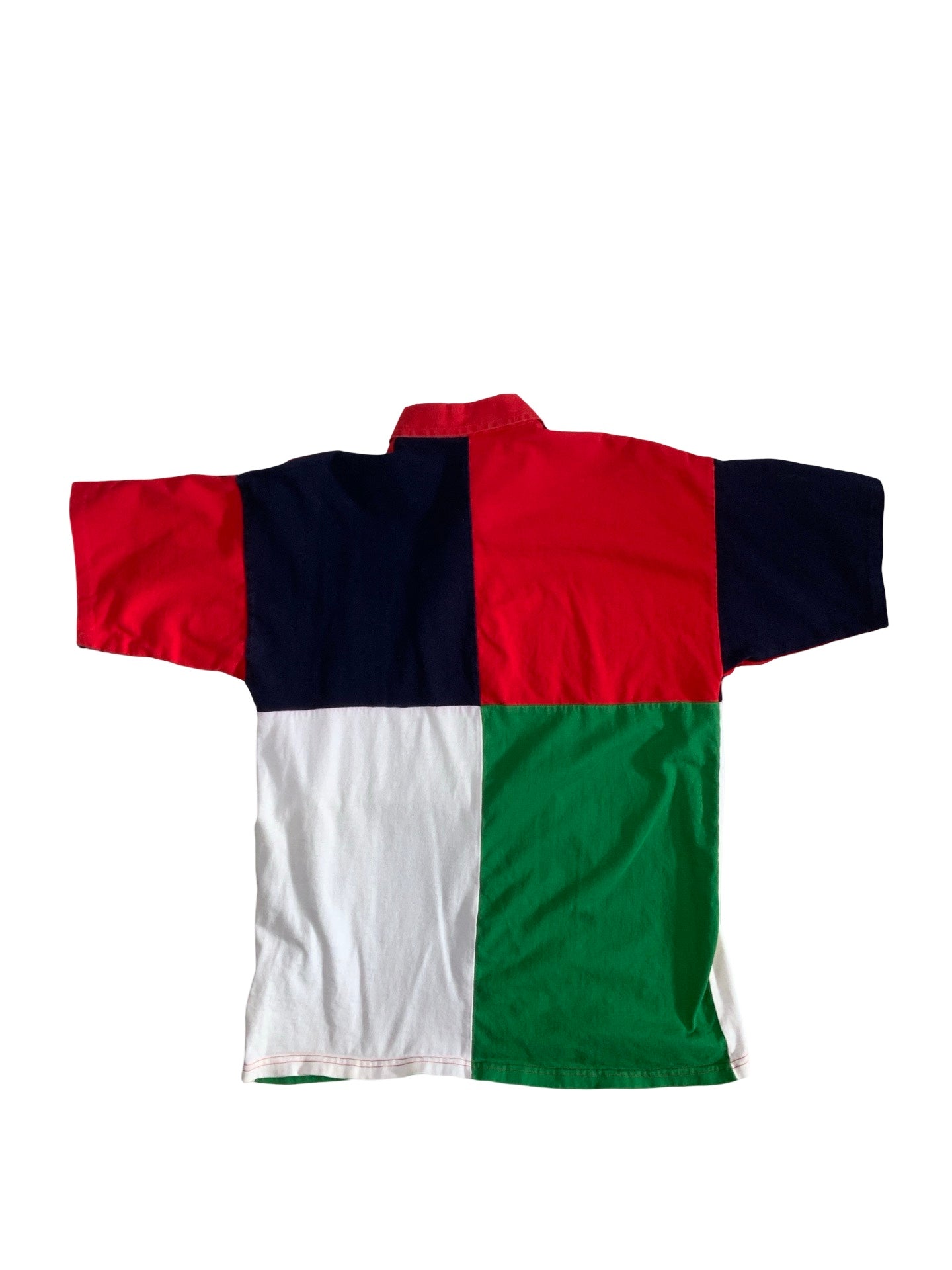 Vintage Cotton Oxford Colour Blocked Rugby Polo Shirt 42/44 L