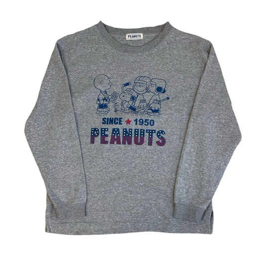 Vintage 90s Grey Peanuts Snoopy Charlie Brown Original Graphic Sweatshirt M 14 16