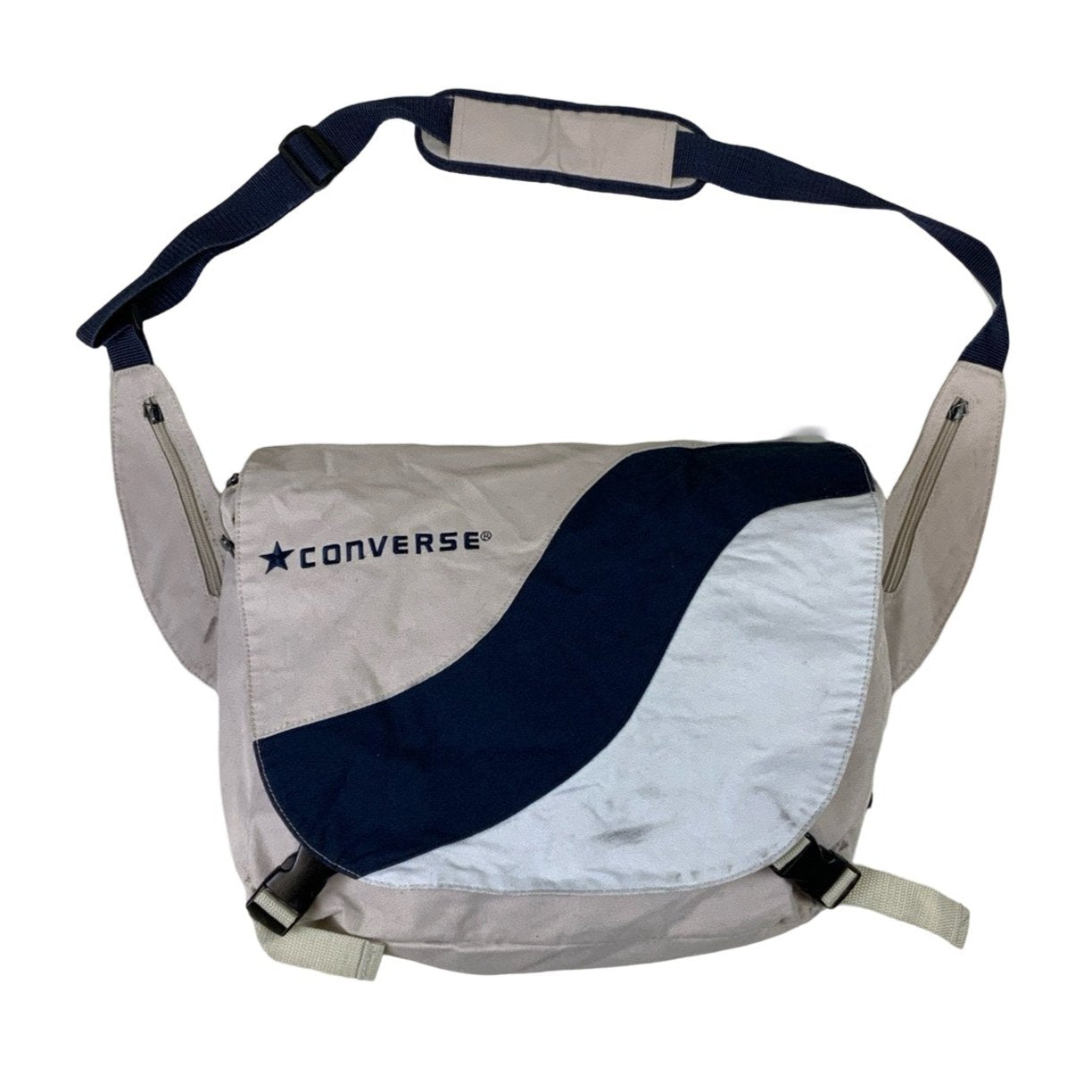 Cream & Navy Converse Retro Messenger Bag