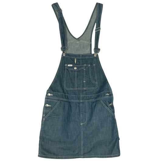 Vintage 70s Wrangler Blue Denim Minidress Pinafore 12 14