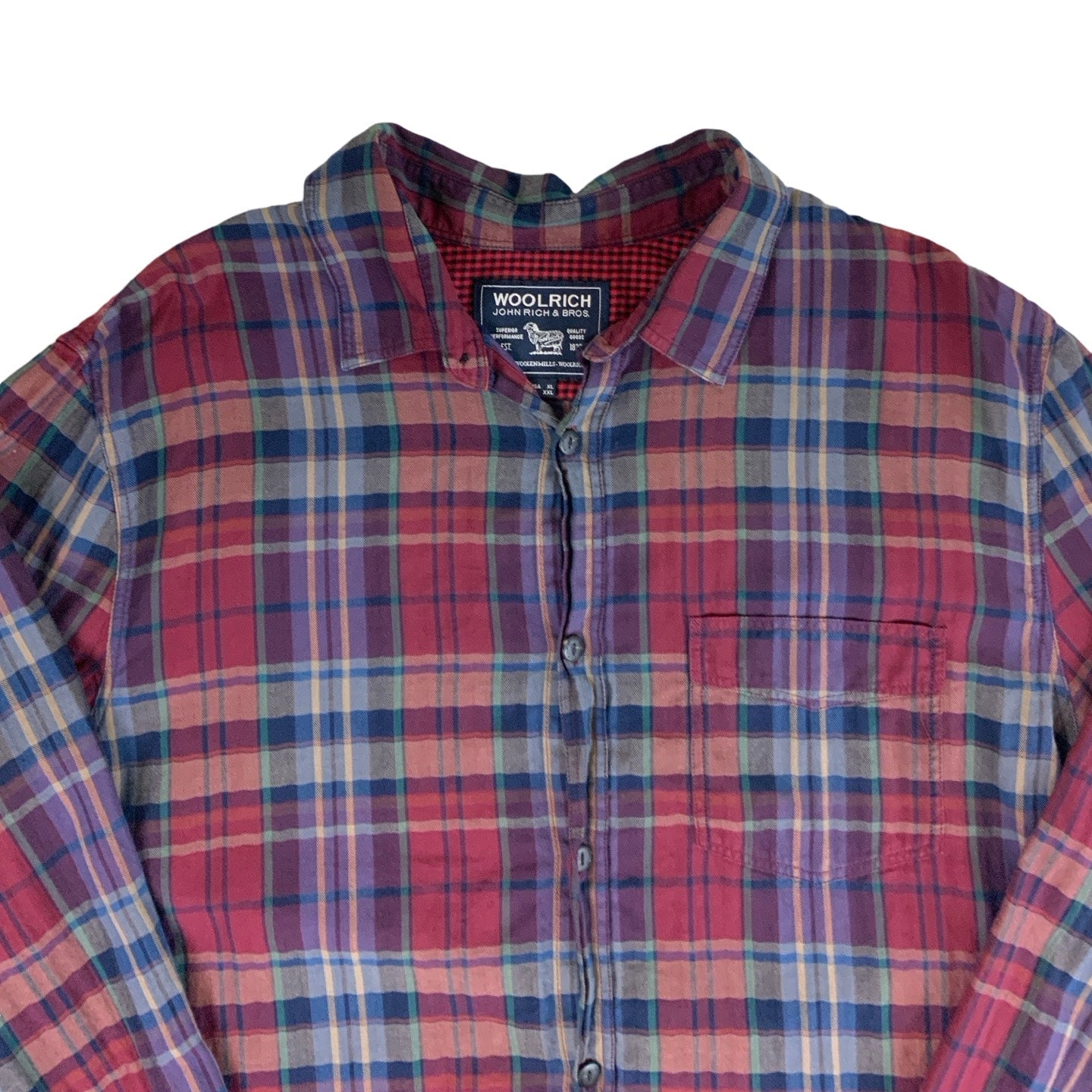 Woolrich Red & Blue Flannel Shirt. XL XXL