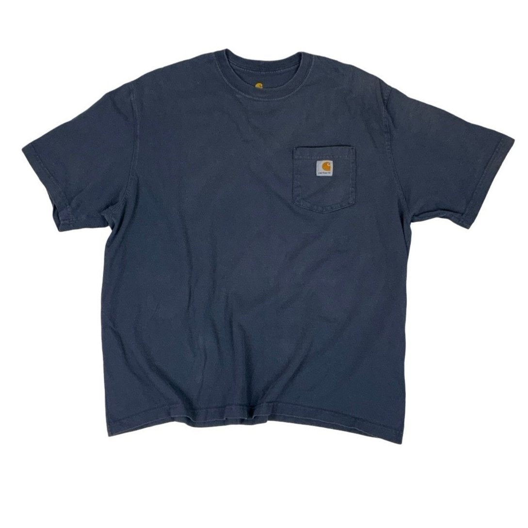 Carhartt Workwear Preloved Navy Single Pocket T-Shirt L XL