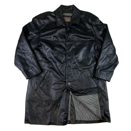 Vintage 90s Black 'S-200' Real Leather Jacket XL 2XL