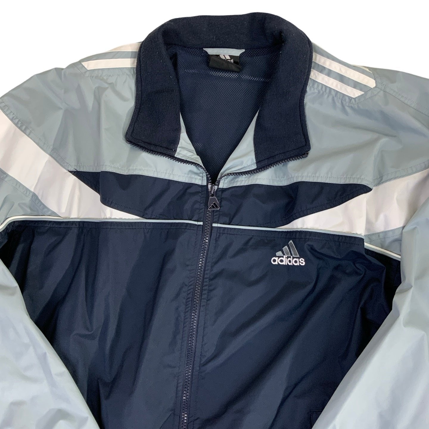 Vintage 90s 'Adidas' Grey Navy Black Track Jacket 2XL 3XL