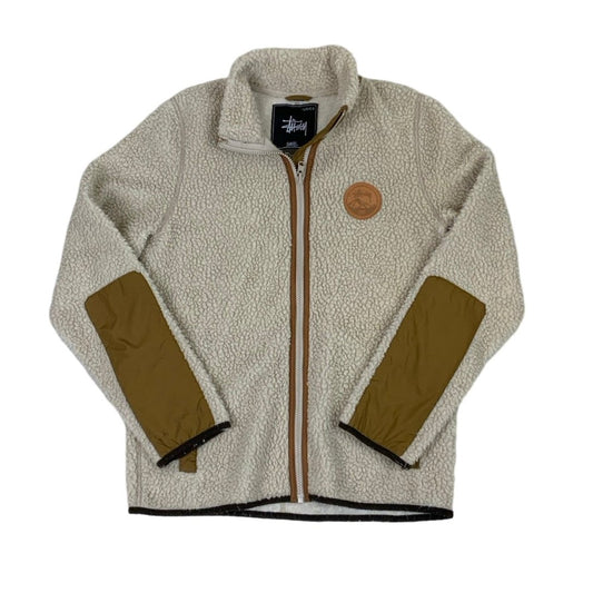 Vintage 90s Stüssy Cream Fleece Jacket M