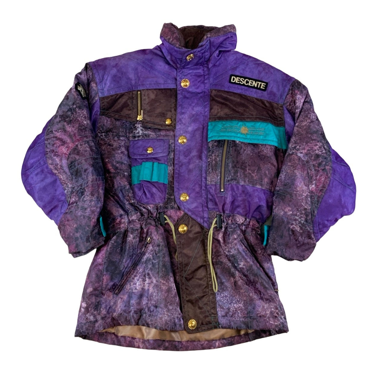 Vintage 90s Descente Purple Retro Pattern Ski Jacket M L