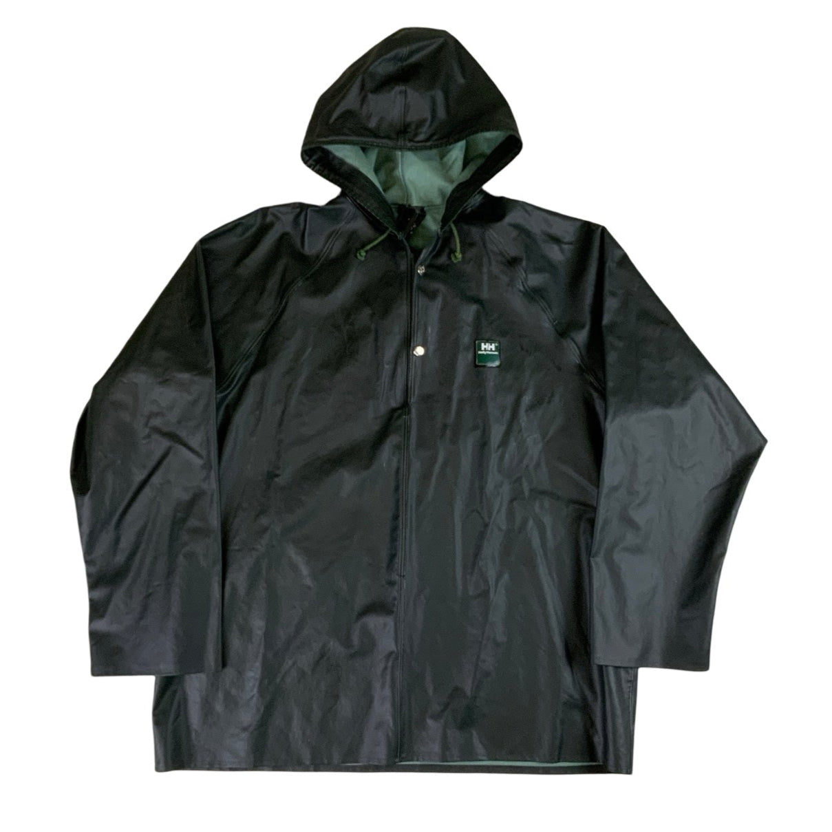 Vintage 1980s Helly Hansen Green Waterproof Rain Jacket L XL