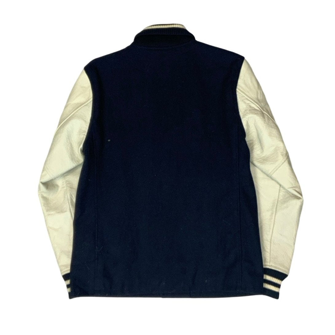 Vintage 'Journal Standard' Navy Blue Cream Varsity Jacket M 14