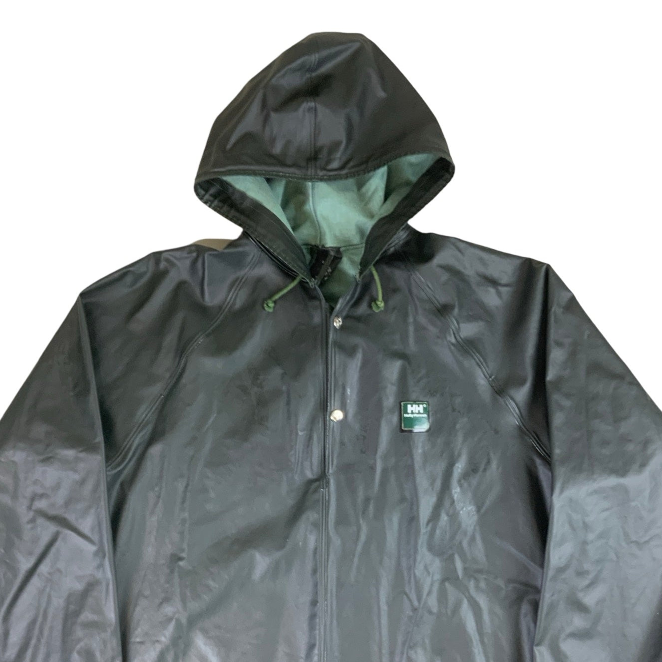 Vintage 1980s Helly Hansen Green Waterproof Rain Jacket L XL