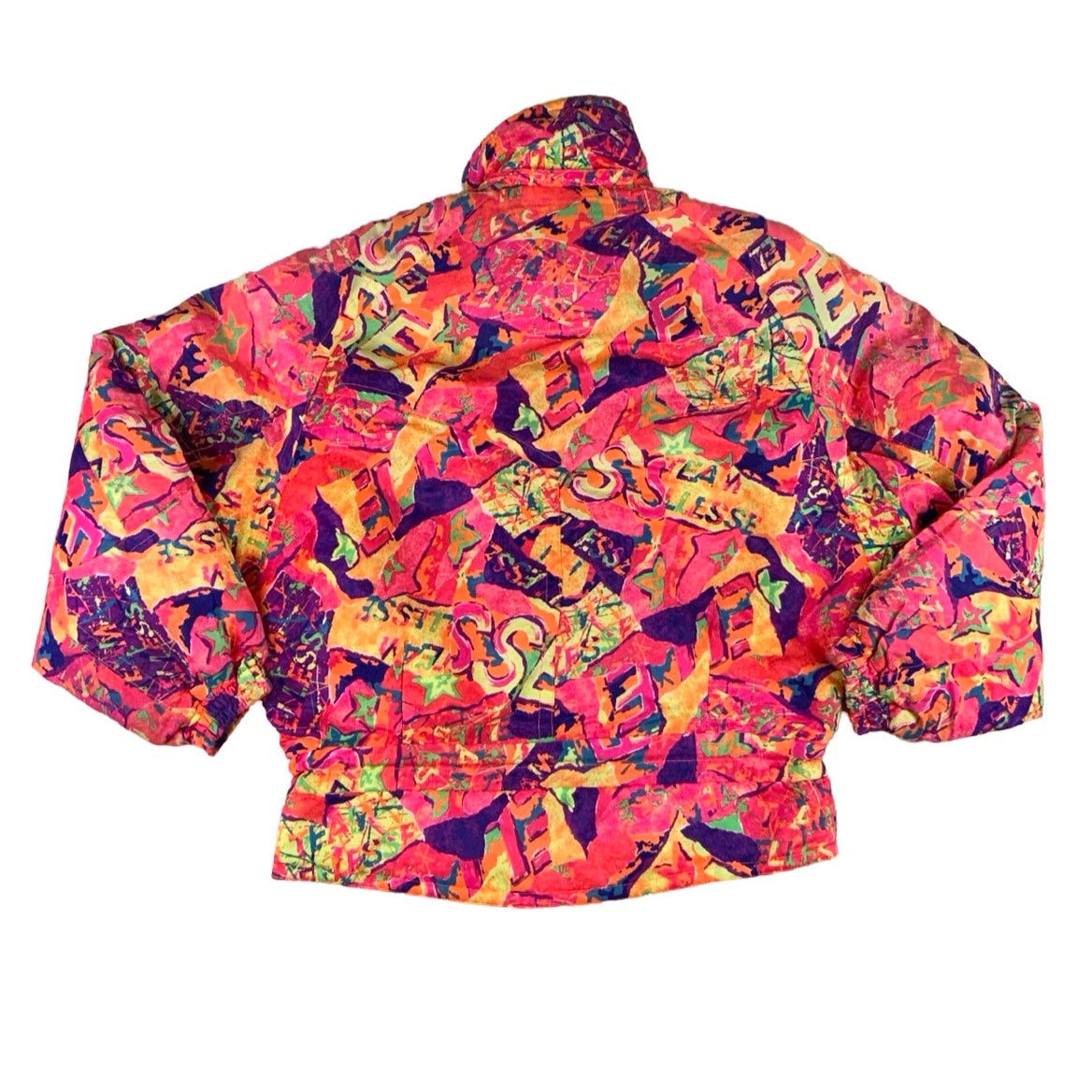 Vintage 90s Ellesse Crazy Pattern Ski Retro Jacket L XL