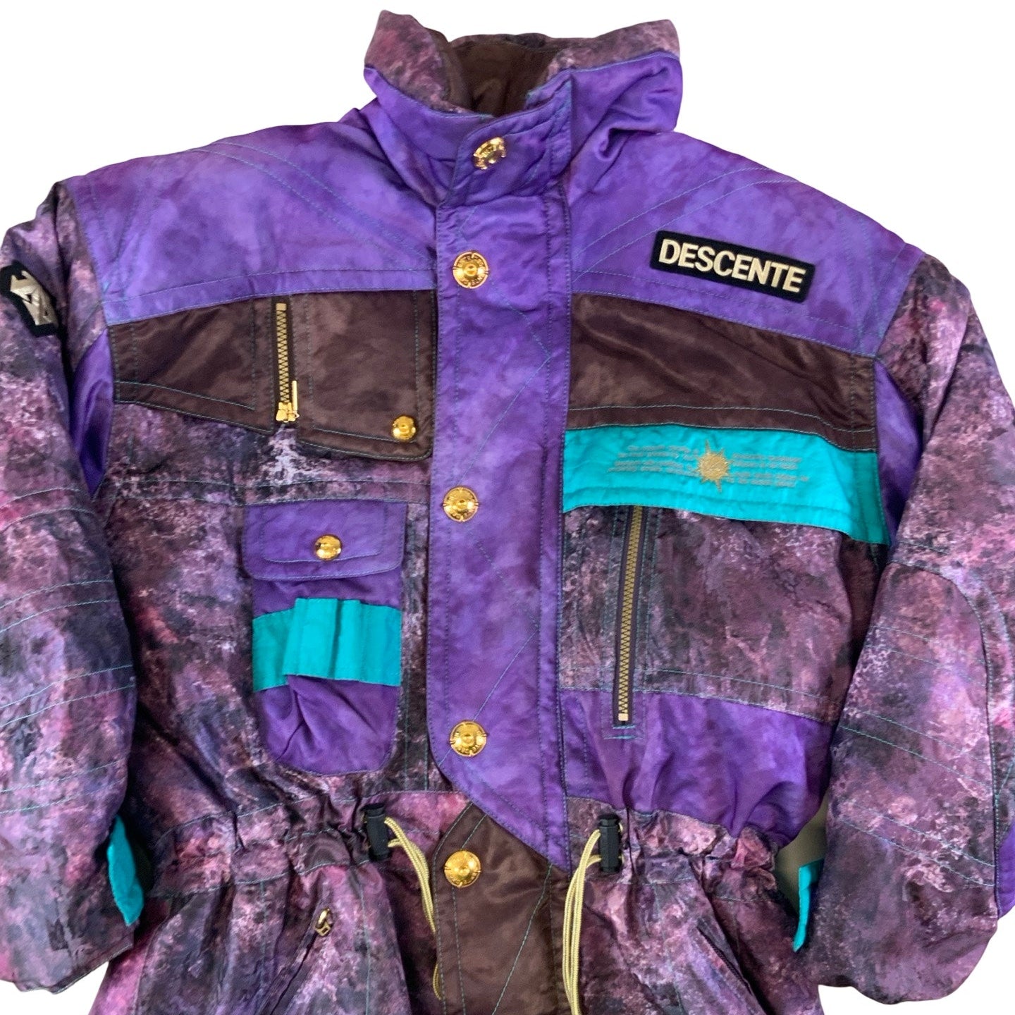 Vintage 90s Descente Purple Retro Pattern Ski Jacket M L