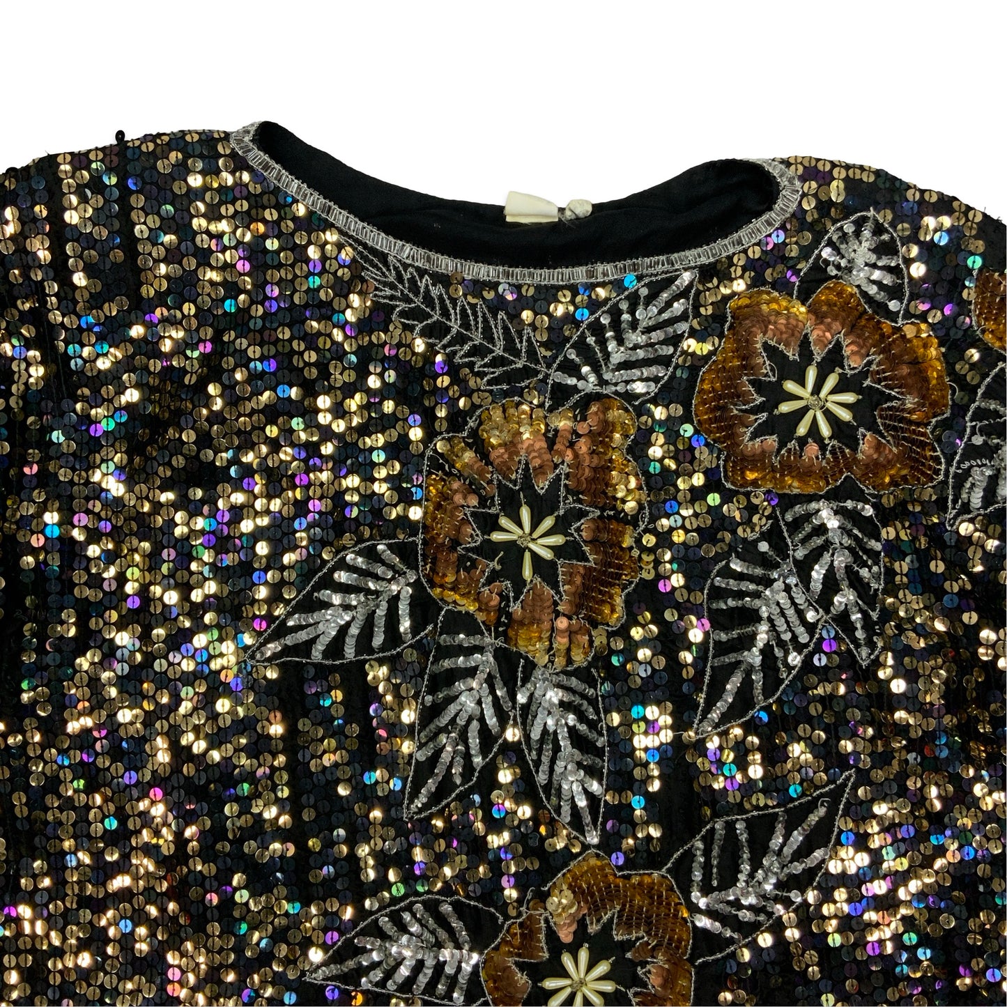 80s Floral Sequin Blouse 18