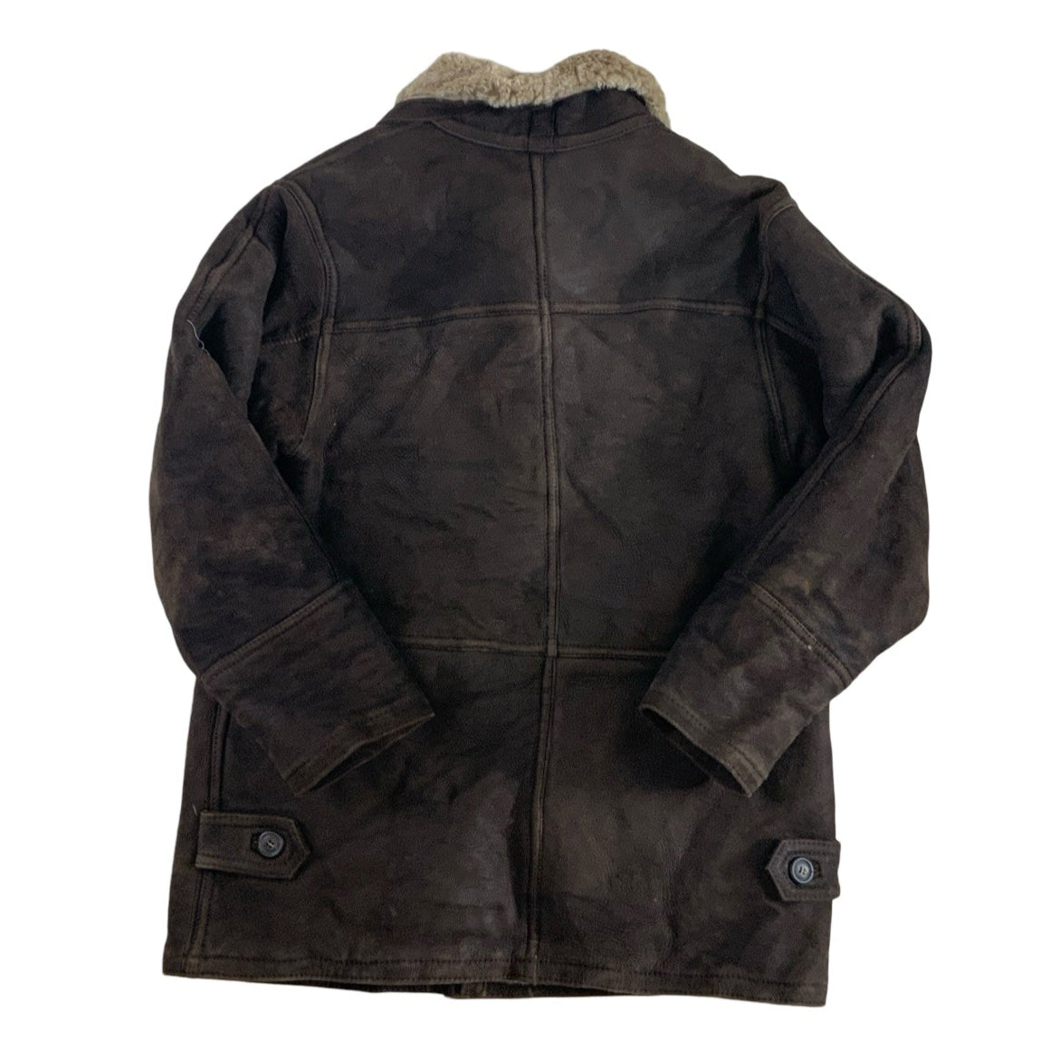 Dark Brown Shearling Fleece Lining Coat L XL