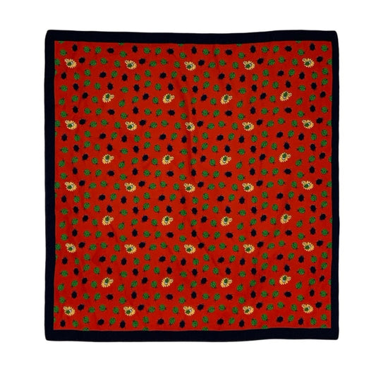 Vintage Lady Bug Print Silk Scarf