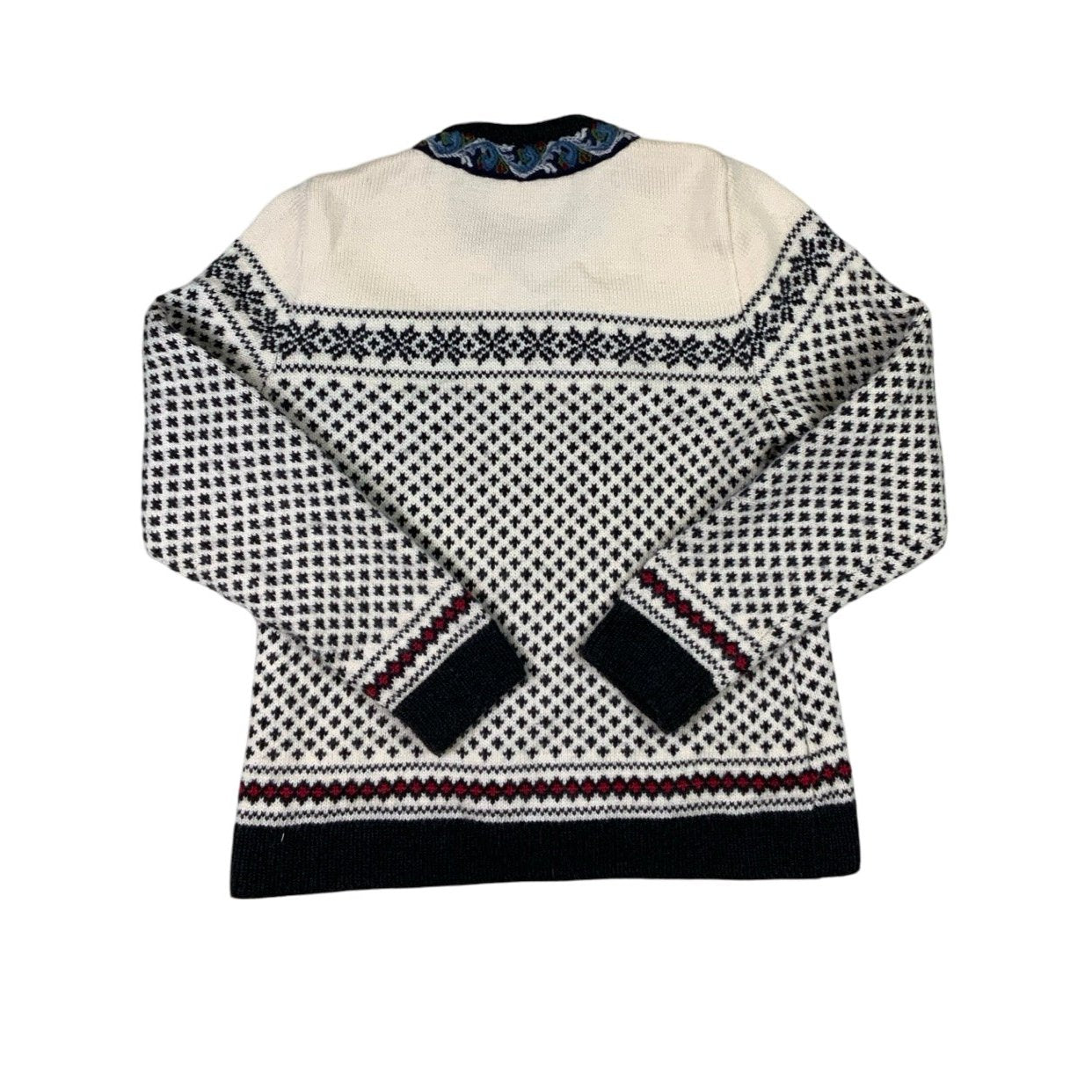 Kilgren White Fair Isle Nordic Wool Sweater Cardigan S M