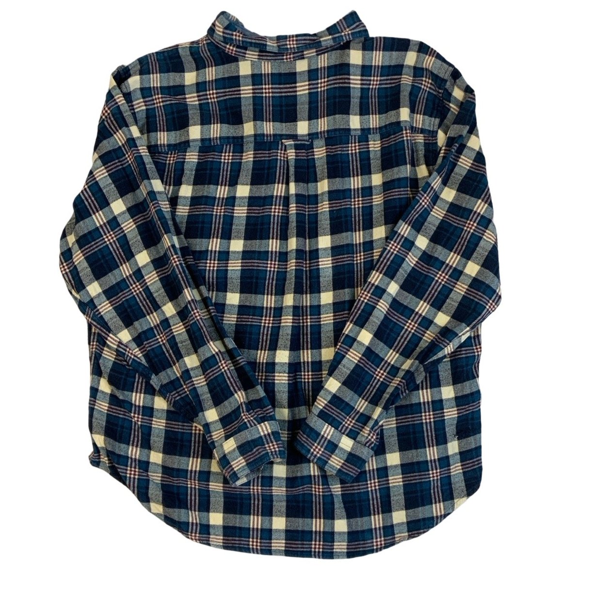 Vintage 90s Woolrich Blue Gingham Tartan Check Flannel Shirt XXL