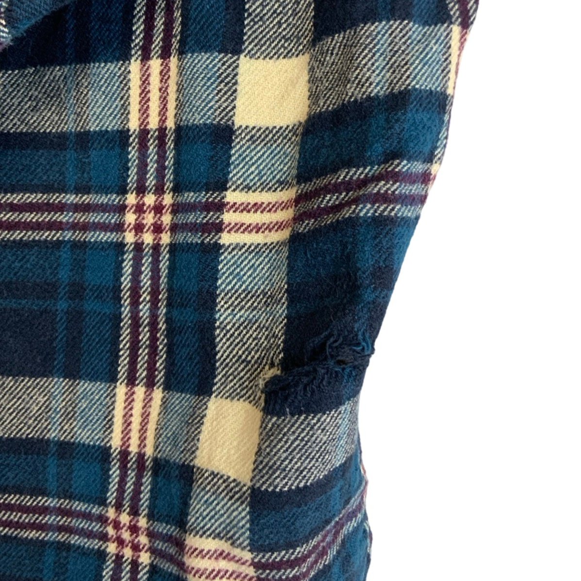 Vintage 90s Woolrich Blue Gingham Tartan Check Flannel Shirt XXL