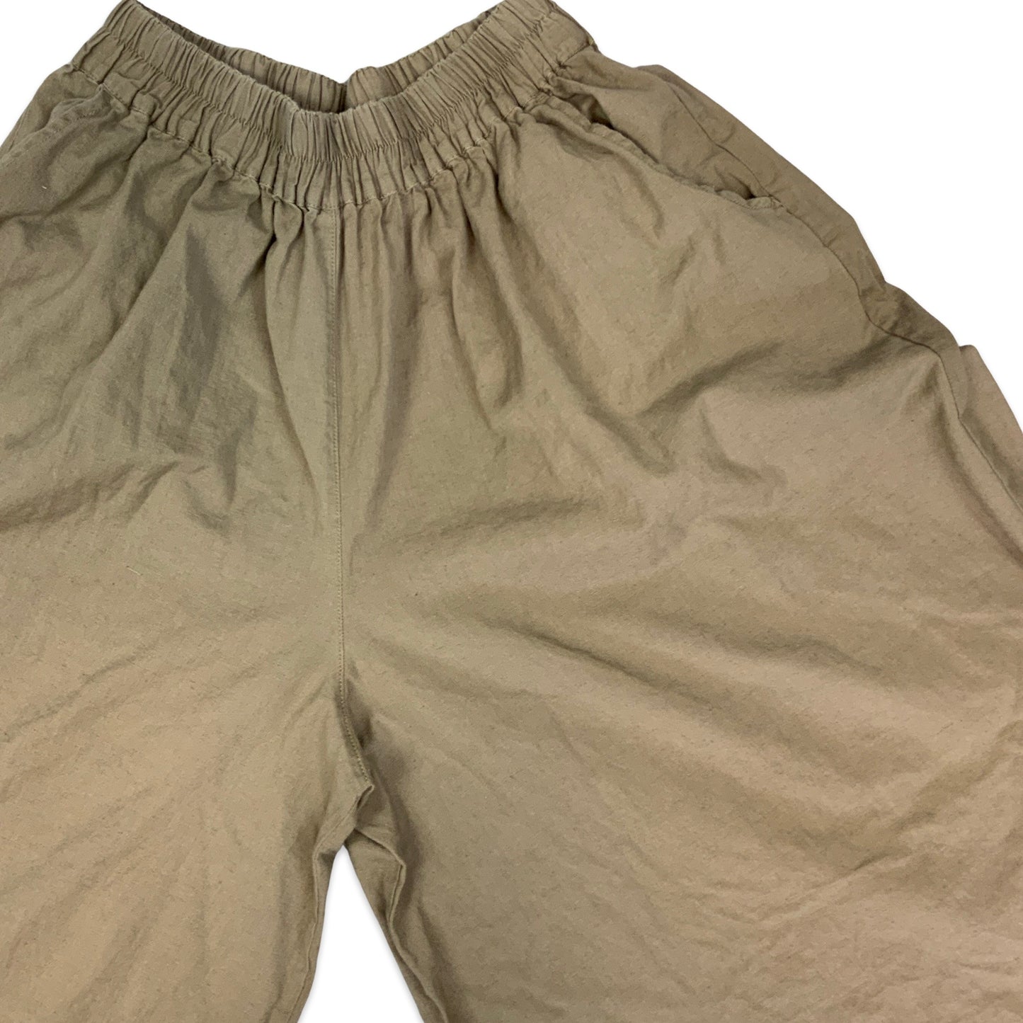 Y2K Khaki Linen Wide Leg Shorts 8 10 12 14 16