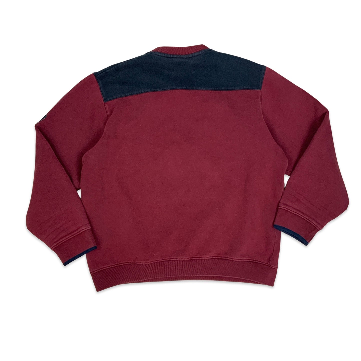 Vintage 00's Adidas Maroon & Navy Spell Out Crew Neck Sweatshirt M L
