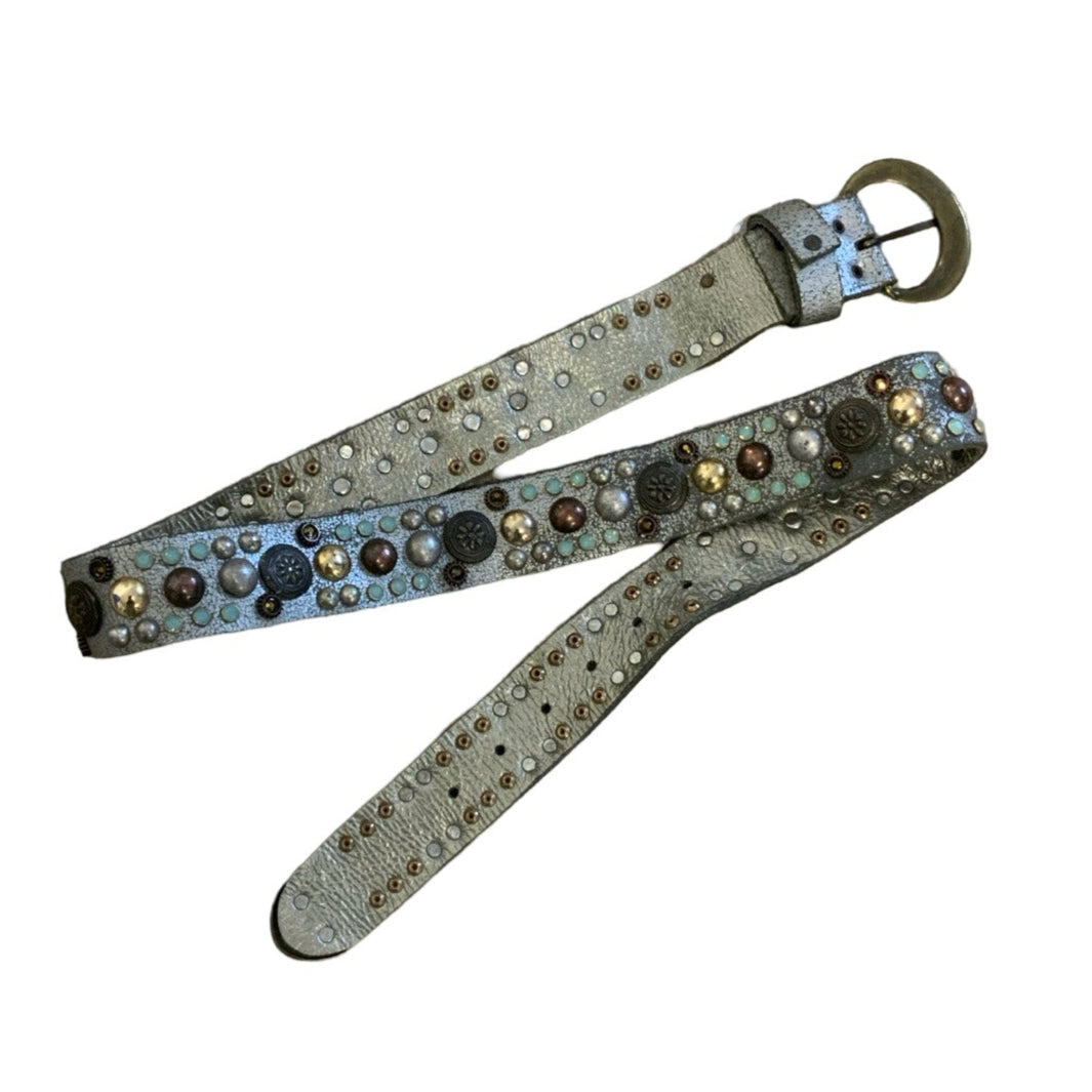 Vintage 90s 'Savage' Silver Studded Diamanté Belt