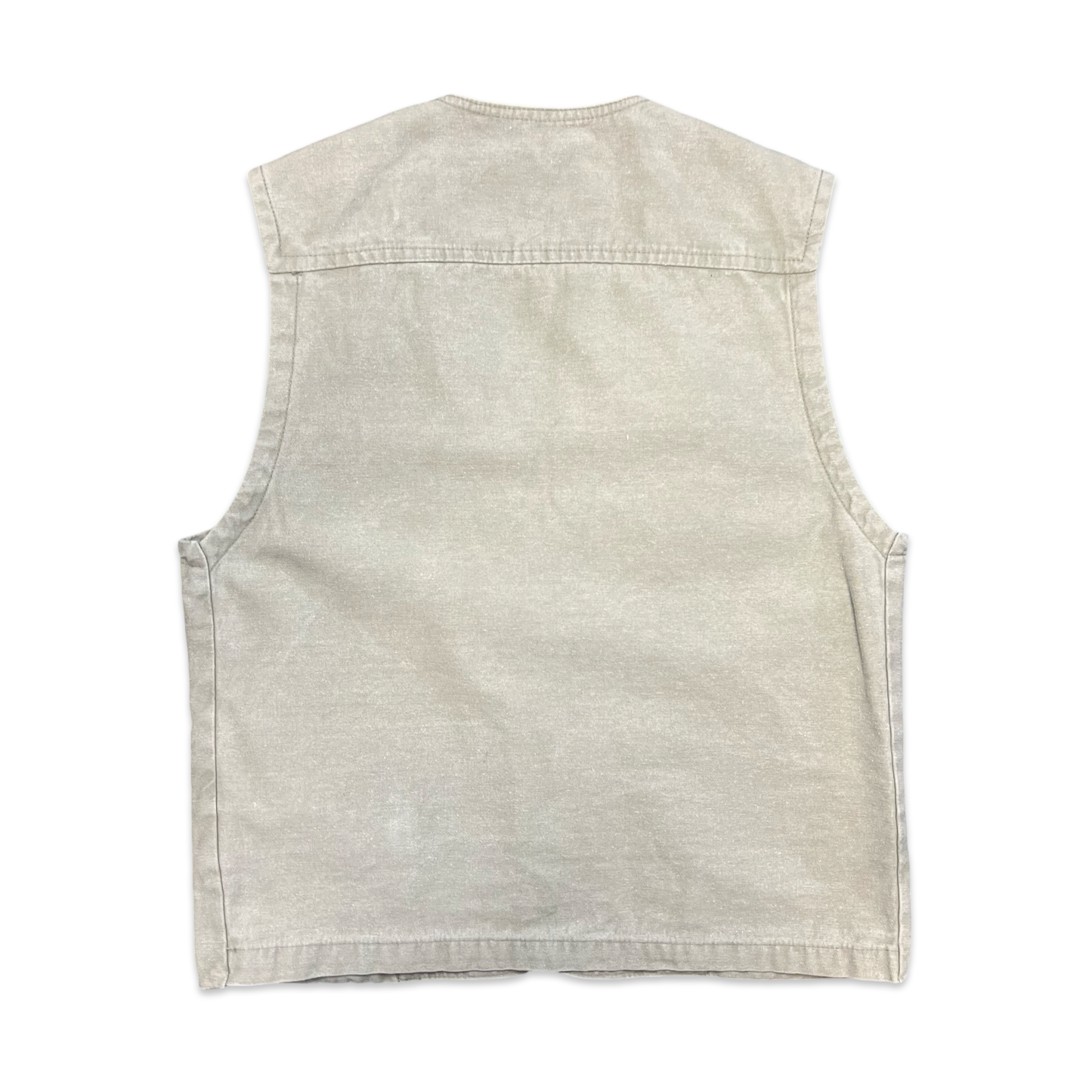 Vintage Beige Workwear Utility Vest S